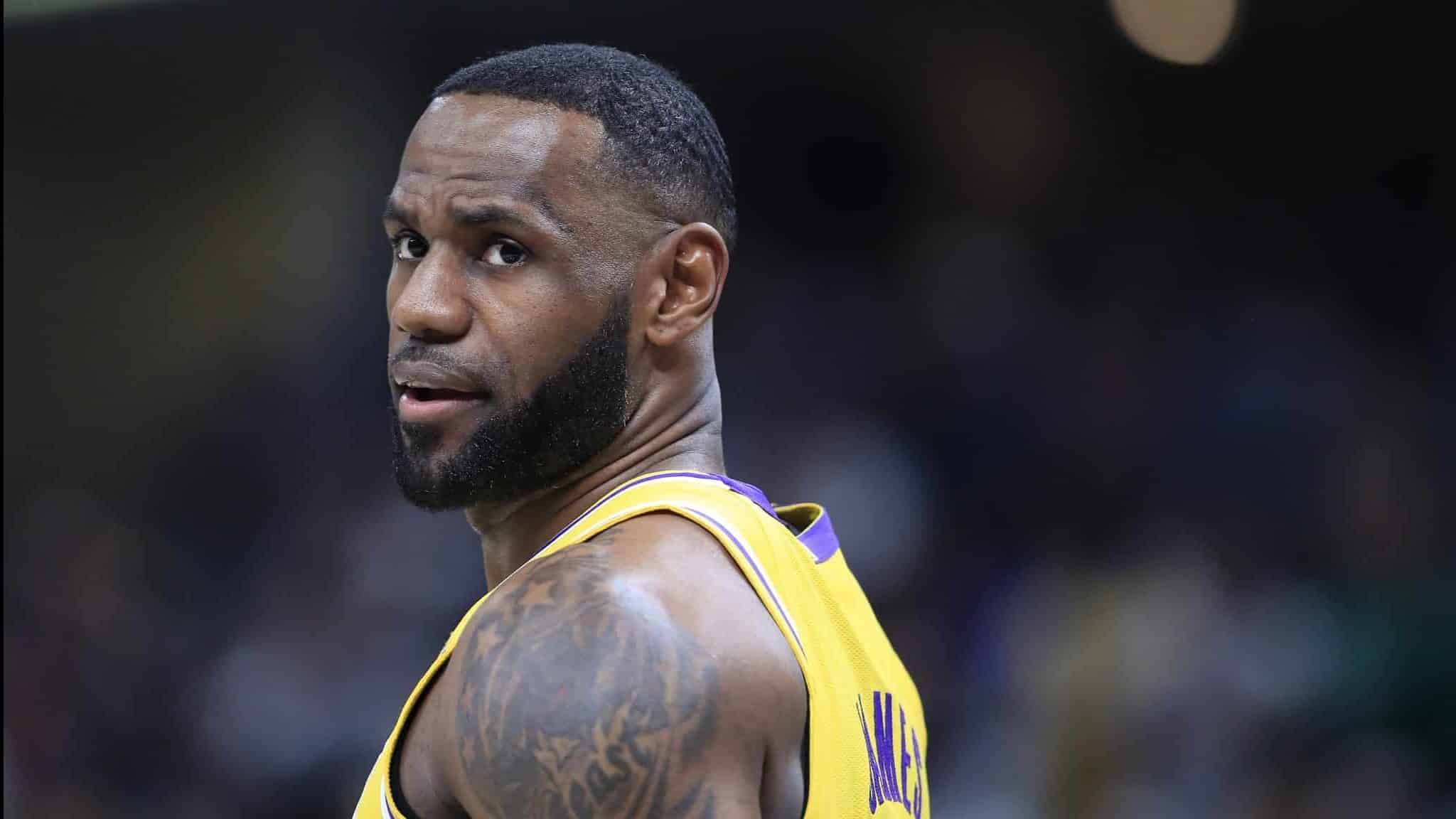 INDIANAPOLIS, INDIANA - DECEMBER 17: LeBron James #23 of the Los Angeles Lakers during the game against the Indiana Pacers at Bankers Life Fieldhouse on December 17, 2019 in Indianapolis, Indiana. NOTE TO USER: User expressly acknowledges and agrees that, by downloading and or using this photograph, User is consenting to the terms and conditions of the Getty Images License Agreement.