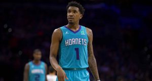 PHILADELPHIA, PA - NOVEMBER 10: Malik Monk #1 of the Charlotte Hornets looks on against the Philadelphia 76ers at the Wells Fargo Center on November 10, 2019 in Philadelphia, Pennsylvania. The 76ers defeated the Hornets 114-106. NOTE TO USER: User expressly acknowledges and agrees that, by downloading and/or using this photograph, user is consenting to the terms and conditions of the Getty Images License Agreement.