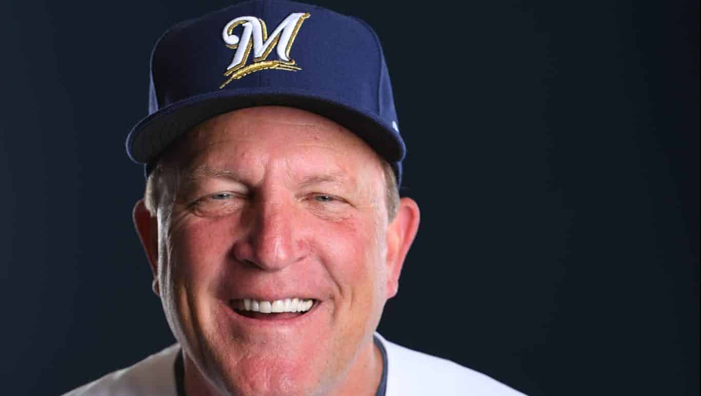 MARYVALE, AZ - FEBRUARY 22: Pat Murphy #59 of the Milwaukee Brewers poses during the Brewers Photo Day on February 22, 2019 in Maryvale, Arizona.