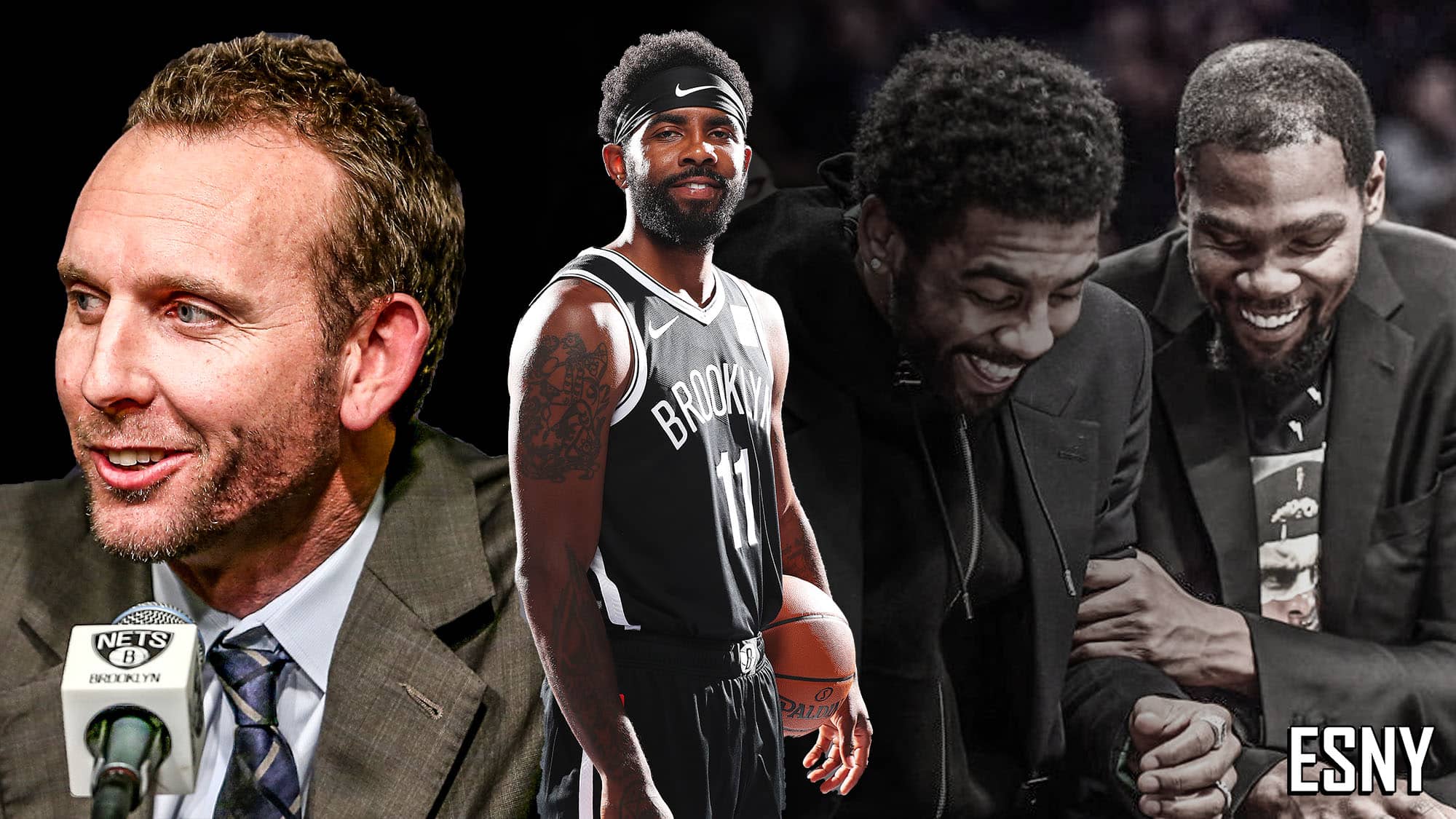 Sean Marks, Kyrie Irving, Kevin Durant