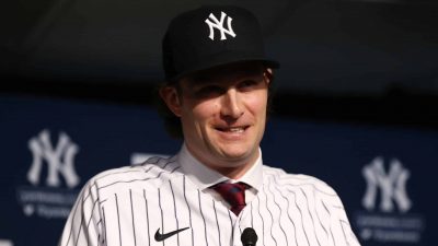 NEW YORK, NEW YORK - DECEMBER 18: Gerrit Cole speaks to the media at Yankee Stadium during a press conference at Yankee Stadium on December 18, 2019 in New York City.