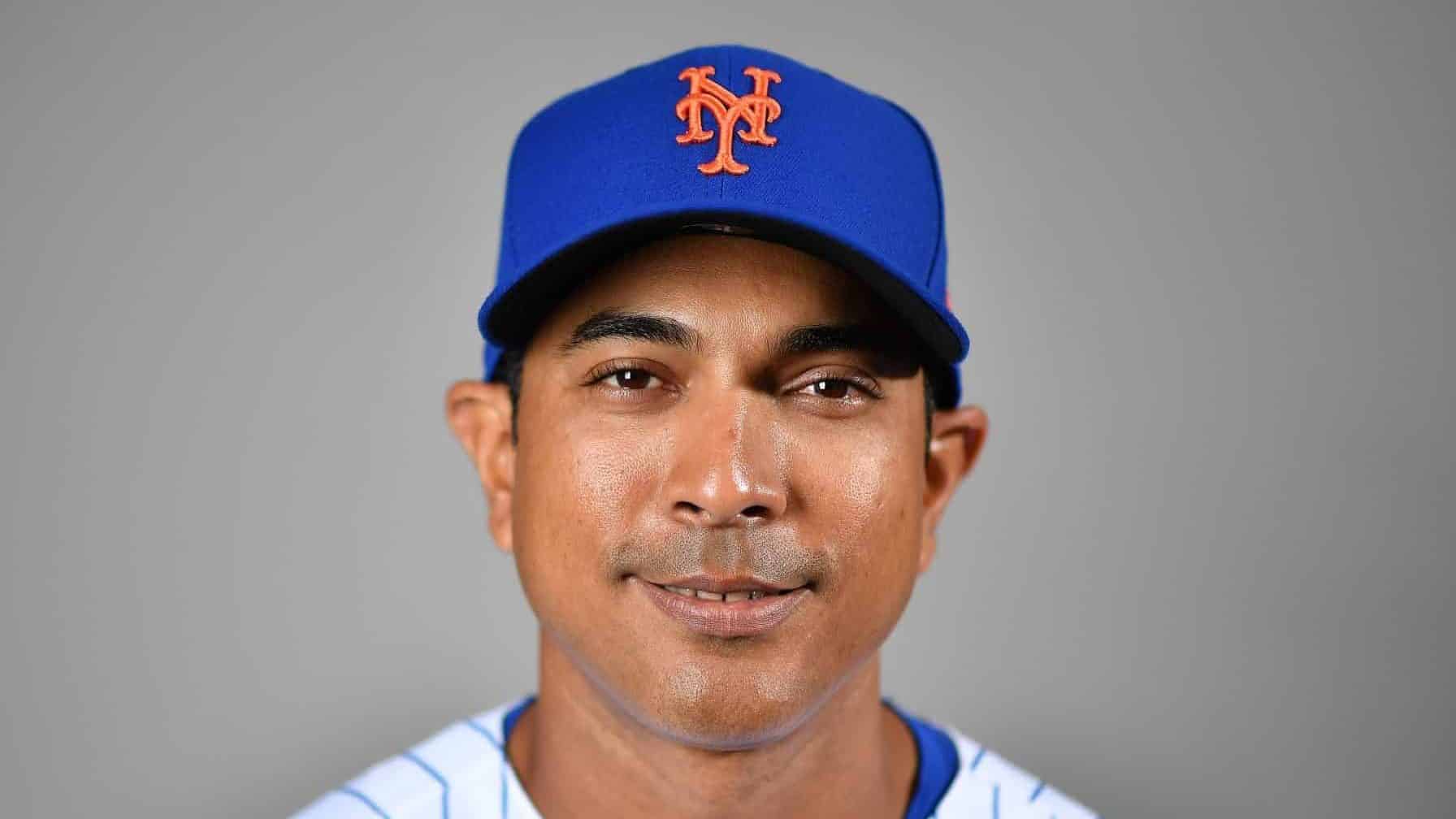 PORT ST. LUCIE, FLORIDA - FEBRUARY 20: Manager Luis Rojas #19 of the New York Mets poses for a photo during Photo Day at Clover Park on February 20, 2020 in Port St. Lucie, Florida.