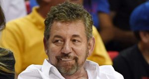 LAS VEGAS, NEVADA - JULY 07: Executive chairman and CEO of The Madison Square Garden Company and executive chairman of MSG Networks James L. Dolan attends a game between the New York Knicks and the Phoenix Suns during the 2019 NBA Summer League at the Thomas & Mack Center on July 7, 2019 in Las Vegas, Nevada. NOTE TO USER: User expressly acknowledges and agrees that, by downloading and or using this photograph, User is consenting to the terms and conditions of the Getty Images License Agreement.