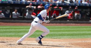 NEW YORK, NEW YORK - AUGUST 11: Jeff McNeil #6 of the New York Mets doubles and drives in two runs in the third inning against the Washington Nationals during their game at Citi Field on August 11, 2019 in New York City.