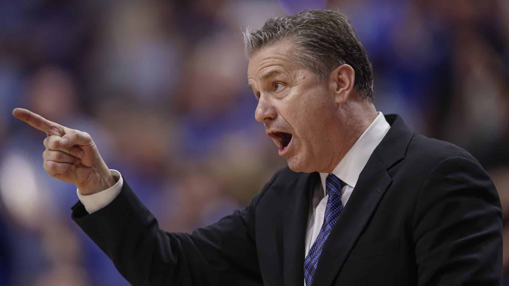 LEXINGTON, KY - FEBRUARY 04: Head coach John Calipari of the Kentucky Wildcats calls out during the second half against the Mississippi State Bulldogs at Rupp Arena on February 4, 2020 in Lexington, Kentucky.