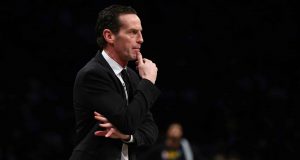 NEW YORK, NEW YORK - JANUARY 23: Head Coach Kenny Atkinson of the Brooklyn Nets looks on against the Los Angeles Lakers at Barclays Center on January 23, 2020 in New York City. NOTE TO USER: User expressly acknowledges and agrees that, by downloading and or using this photograph, User is consenting to the terms and conditions of the Getty Images License Agreement.