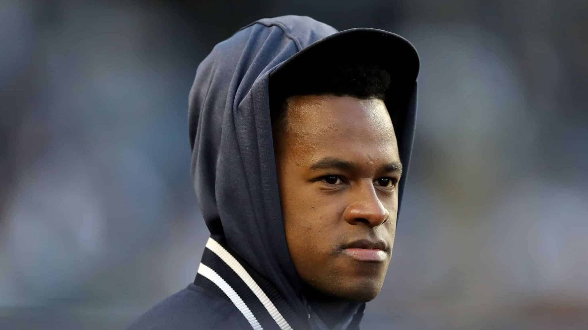 NEW YORK, NEW YORK - APRIL 17: Luis Severino #40 of the New York Yankees looks on from the dugout in the second inning against the Boston Red Sox at Yankee Stadium on April 17, 2019 in New York City.