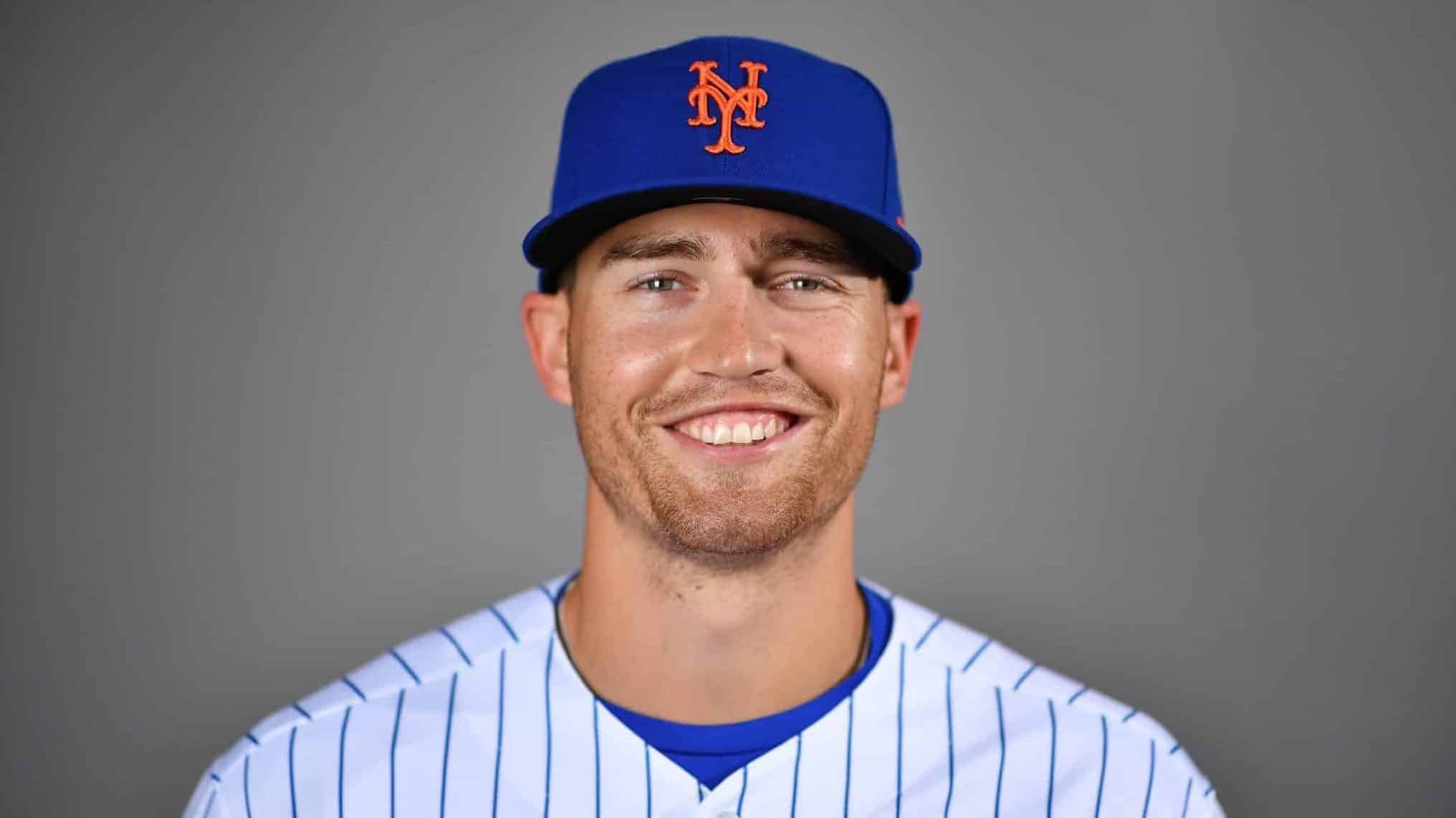PORT ST. LUCIE, FLORIDA - FEBRUARY 20: Brandon Nimmo #9 of the New York Mets poses for a photo during Photo Day at Clover Park on February 20, 2020 in Port St. Lucie, Florida.