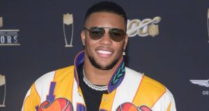 MIAMI, FLORIDA - FEBRUARY 01: Saquon Barkley attends the 9th Annual NFL Honors at Adrienne Arsht Center on February 01, 2020 in Miami, Florida.
