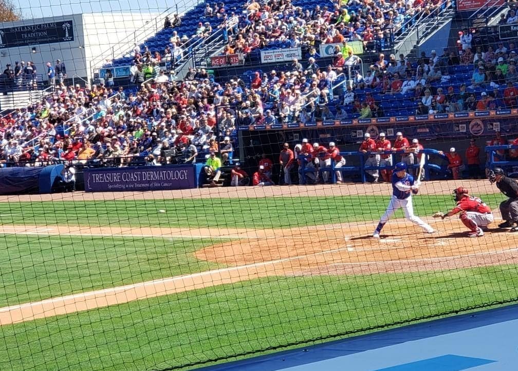 New York Mets OF Michael Conforto as he hits a home run on his birthday 2020