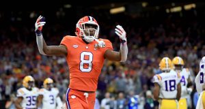 NEW ORLEANS, LOUISIANA - JANUARY 13: A.J. Terrell #8 of the Clemson Tigers celebrates against the LSU Tigers in the College Football Playoff National Championship game at Mercedes Benz Superdome on January 13, 2020 in New Orleans, Louisiana.