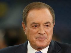 HOUSTON, TX - OCTOBER 07: NBC's Al Michaels prepares for the Sunday night game between the Dallas Cowboys and Houston Texans at NRG Stadium on October 7, 2018 in Houston, Texas.