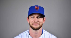PORT ST. LUCIE, FLORIDA - FEBRUARY 20: Jed Lowrie #4 of the New York Mets poses for a photo during Photo Day at Clover Park on February 20, 2020 in Port St. Lucie, Florida.