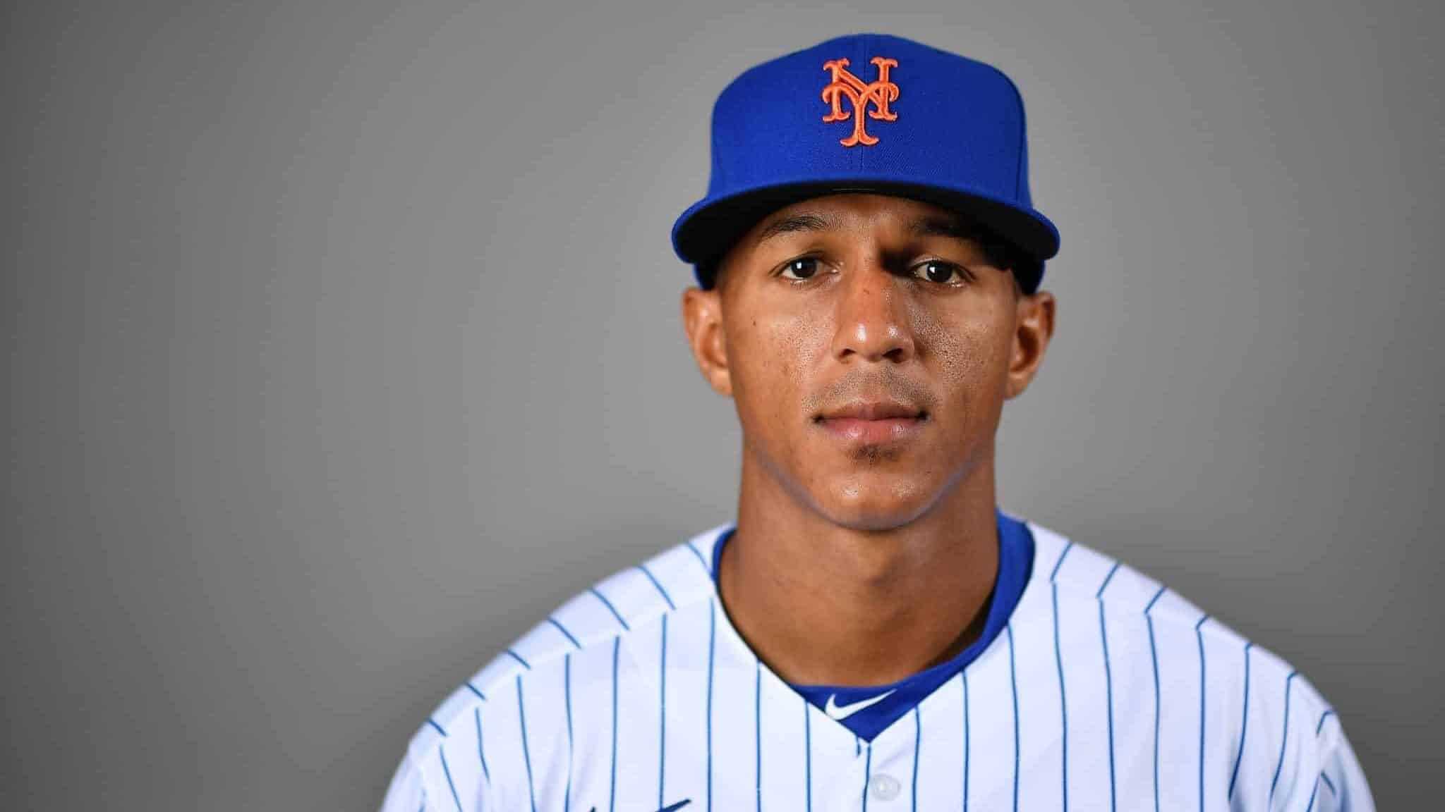 PORT ST. LUCIE, FLORIDA - FEBRUARY 20: Johneshwy Fargas #81 of the New York Mets poses for a photo during Photo Day at Clover Park on February 20, 2020 in Port St. Lucie, Florida.
