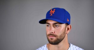 PORT ST. LUCIE, FLORIDA - FEBRUARY 20: David Peterson #77 of the New York Mets poses for a photo during Photo Day at Clover Park on February 20, 2020 in Port St. Lucie, Florida.
