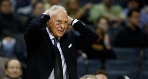 CHARLOTTE, NC - NOVEMBER 06: Head coach Larry Brown of the Charlotte Bobcats reacts against the Atlanta Hawks during their game at Time Warner Cable Arena on November 6, 2009 in Charlotte, North Carolina. NOTE TO USER: User expressly acknowledges and agrees that, by downloading and/or using this Photograph, user is consenting to the terms and conditions of the Getty Images License Agreement.