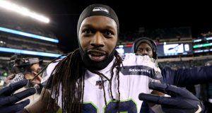 PHILADELPHIA, PENNSYLVANIA - JANUARY 05: Jadeveon Clowney #90 of the Seattle Seahawks celebrates following the Seahawks NFC Wild Card Playoff game win over the Philadelphia Eagles at Lincoln Financial Field on January 05, 2020 in Philadelphia, Pennsylvania.