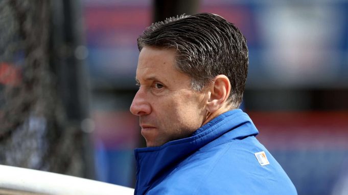 NEW YORK, NY - APRIL 03: Jeff Wilpon, Chief Operating Officer of the New York Mets, looks on during batting practice before the game between the New York Mets and the Atlanta Braves during Opening Day on April 3,2017 at Citi Field in the Flushing neighborhood of the Queens borough of New York City.