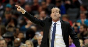 CHARLOTTE, NORTH CAROLINA - FEBRUARY 22: Head coach Kenny Atkinson of the Brooklyn Nets watches on against the Charlotte Hornets during their game at Spectrum Center on February 22, 2020 in Charlotte, North Carolina. NOTE TO USER: User expressly acknowledges and agrees that, by downloading and or using this photograph, User is consenting to the terms and conditions of the Getty Images License Agreement.
