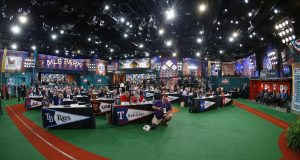 SECAUCUS, NJ - JUNE 5: Representatives from all 30 Major League Baseball teams fill Studio 42 during the MLB First-Year Player Draft at the MLB Network Studio on June 5, 2014 in Secacucus, New Jersey.