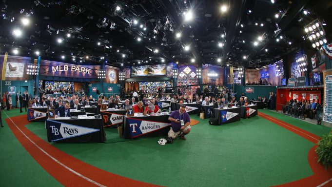 SECAUCUS, NJ - JUNE 5: Representatives from all 30 Major League Baseball teams fill Studio 42 during the MLB First-Year Player Draft at the MLB Network Studio on June 5, 2014 in Secacucus, New Jersey.