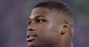EAST RUTHERFORD, NEW JERSEY - AUGUST 08: Quinnen Williams #95 of the New York Jets looks on from the sideline during a preseason matchup against the New York Giants at MetLife Stadium on August 08, 2019 in East Rutherford, New Jersey.