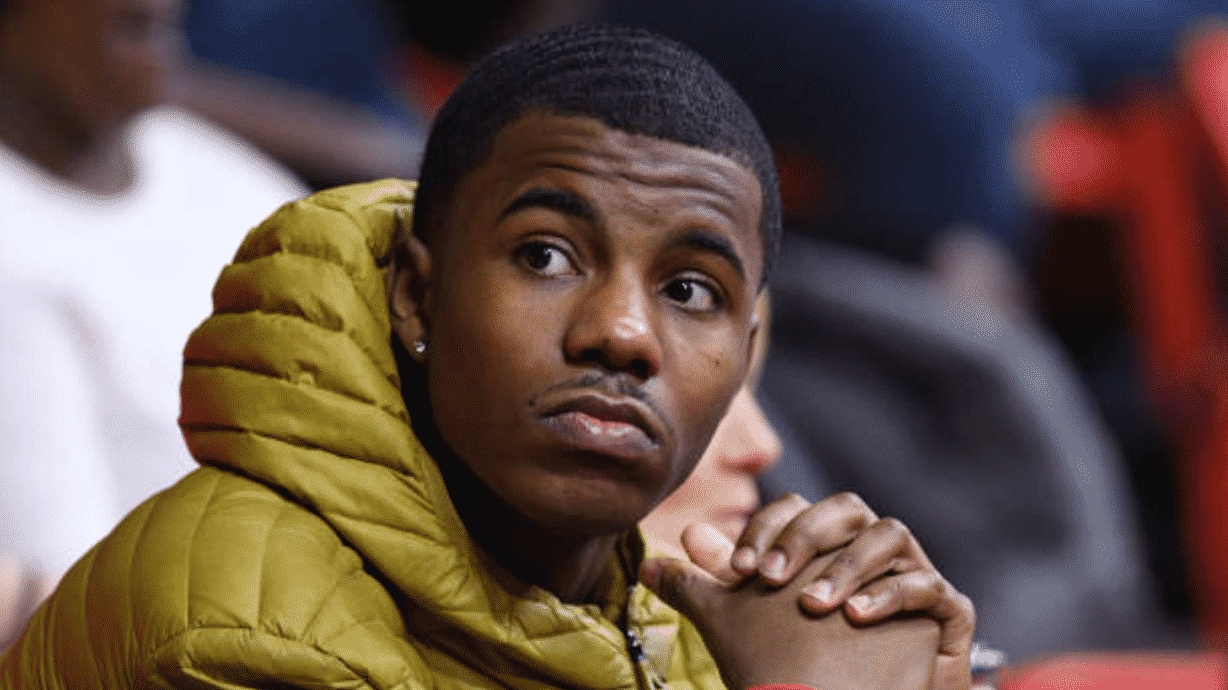 CHAMPAIGN, IL - FEBRUARY 02: Chicago Kenwood High School forward Seryee Lewis looks on from the stands while on a recruiting visit during the Big Ten Conference college basketball game between the Nebraska Cornhuskers and the Illinois Fighting Illini on February 2, 2019, at the State Farm Center in Champaign, Illinois.