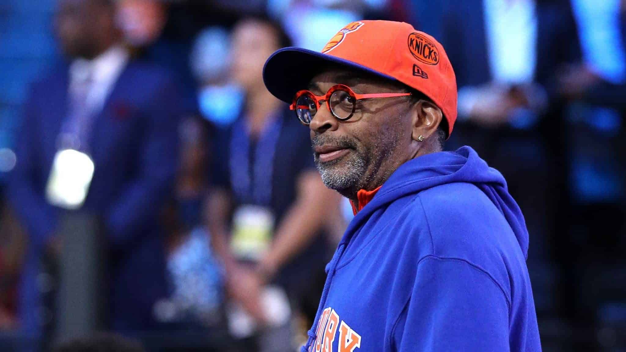 NEW YORK, NEW YORK - JUNE 20: Director and New York Knicks fan Spike Lee looks on before the start of the 2019 NBA Draft at the Barclays Center on June 20, 2019 in the Brooklyn borough of New York City. NOTE TO USER: User expressly acknowledges and agrees that, by downloading and or using this photograph, User is consenting to the terms and conditions of the Getty Images License Agreement.