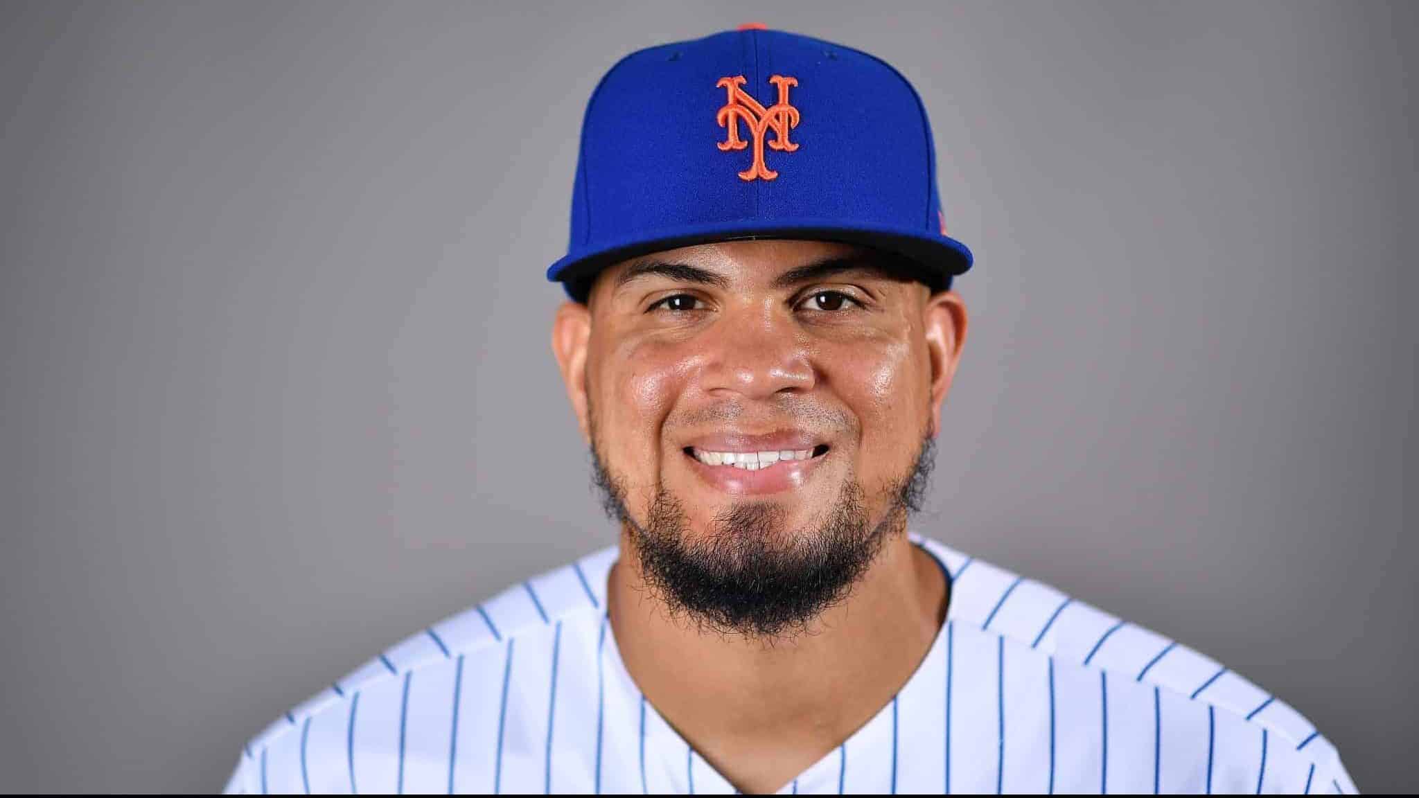 PORT ST. LUCIE, FLORIDA - FEBRUARY 20: Dellin Betances #68 of the New York Mets poses for a photo during Photo Day at Clover Park on February 20, 2020 in Port St. Lucie, Florida.