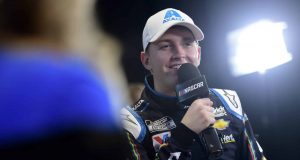 DAYTONA BEACH, FLORIDA - FEBRUARY 12: William Byron, driver of the #24 Axalta 'Color of the Year' Chevrolet, speaks with the media during the NASCAR Cup Series 62nd Annual Daytona 500 Media Day at Daytona International Speedway on February 12, 2020 in Daytona Beach, Florida.