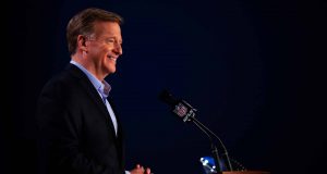 MIAMI, FLORIDA - JANUARY 29: NFL Commissioner Roger Goodell speaks to the media during a press conference prior to Super Bowl LIV at the Hilton Miami Downtown on January 29, 2020 in Miami, Florida. The San Francisco 49ers will face the Kansas City Chiefs in the 54th playing of the Super Bowl, Sunday February 2nd.