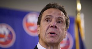 UNIONDALE, NEW YORK - FEBRUARY 29: New York Governor Andrew Cuomo announces that the New York Islanders will play at the Nassau Coliseum during this year's playoffs as well as during the 2020-2021 season during a press conference at NYCB Live's Nassau Coliseum on February 29, 2020 in Uniondale, New York.