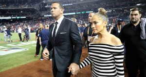 WASHINGTON, DC - JULY 17: Alex Rodriguez and Jennifer Lopez attend the 89th MLB All-Star Game, presented by Mastercard at Nationals Park on July 17, 2018 in Washington, DC.