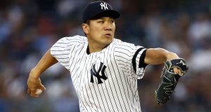 NEW YORK, NY - JUNE 17: Masahiro Tanaka #19 of the New York Yankees pitches against the Tampa Bay Rays during the third inning at Yankee Stadium on June 17, 2019 in the Bronx borough of New York City.