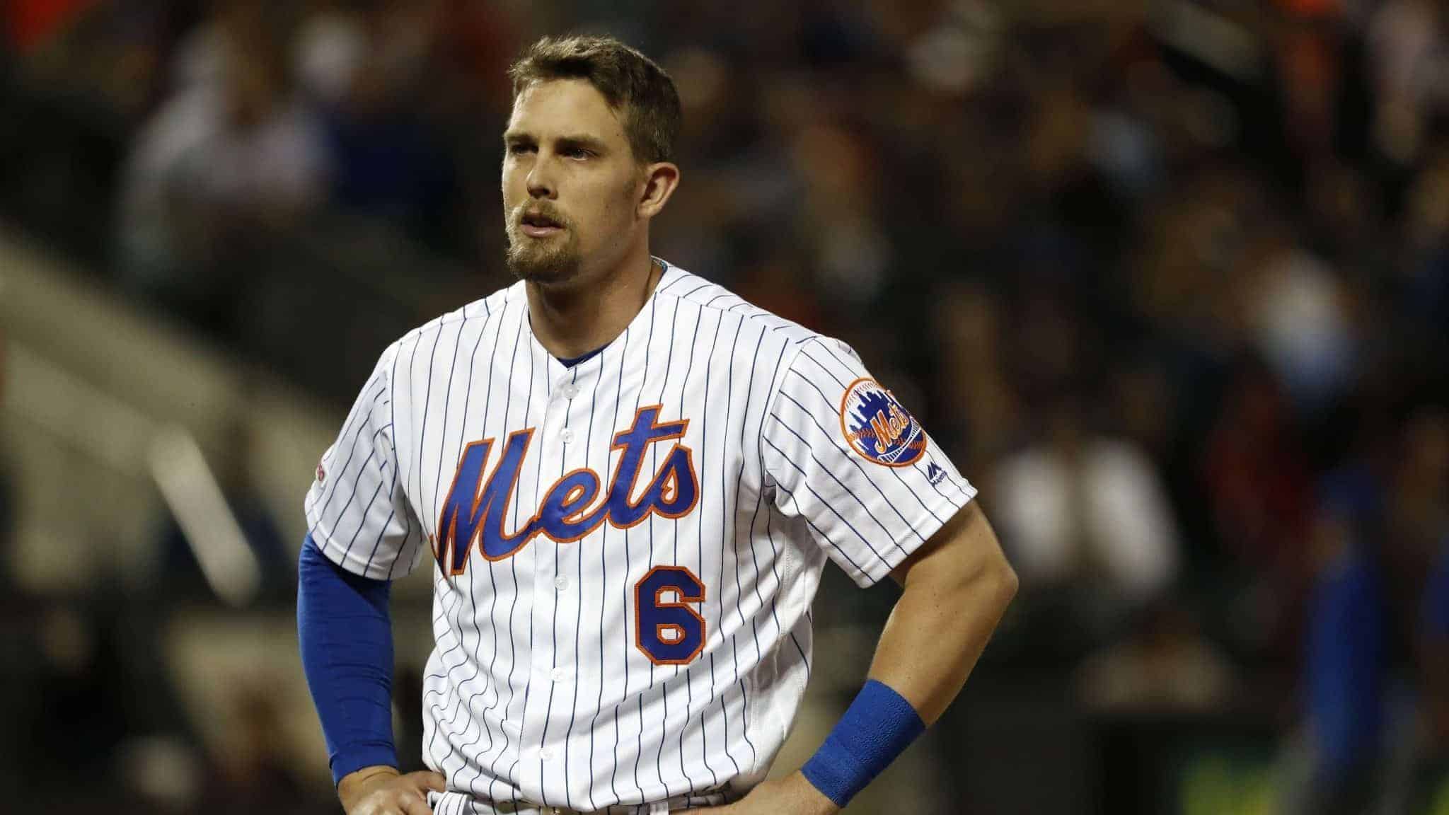 NEW YORK, NEW YORK - JUNE 04: Jeff McNeil #6 of the New York Mets reacts after striking out against the San Francisco Giants during the fifith inning at Citi Field on June 04, 2019 in New York City.