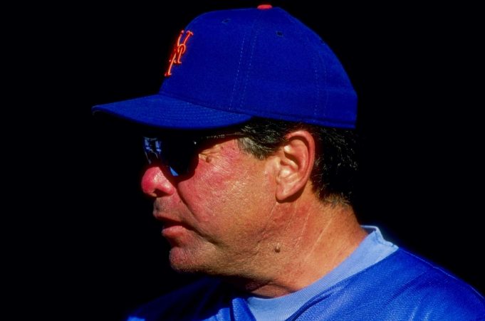 28 Aug 1998: A portrait of coach Bob Apodaca #34 of the New York Mets during a game against the Los Angeles Dodgers at Dodger Stadium in Los Angeles, California. The Mets defeated the Dodgers 9-3.