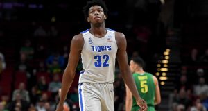 PORTLAND, OREGON - NOVEMBER 12: James Wiseman #32 of the Memphis Tigers walks up court during the first half of the game against the Oregon Ducks between the Oregon Ducks and Memphis Grizzlies at Moda Center on November 12, 2019 in Portland, Oregon.