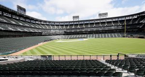 CHICAGO, ILLINOIS - MAY 08: A general view of Guaranteed Rate Feld, home of the Chicago White Sox, on May 08, 2020 in Chicago, Illinois. The 2020 Major League Baseball season is on hold due to the COVID-19 pandemic.