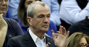 NEWARK, NJ - FEBRUARY 28: New Jersey governor Phil Murphy attends the game between the Seton Hall Pirates and the Villanova Wildcats on February 28, 2018 at Prudential Center in Newark, New Jersey.