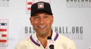 NEW YORK, NEW YORK - JANUARY 22: Derek Jeter speaks to the media after being elected into the National Baseball Hall of Fame Class of 2020 on January 22, 2020 at the St. Regis Hotel in New York City. The National Baseball Hall of Fame induction ceremony will be held on Sunday, July 26, 2020 in Cooperstown, NY.