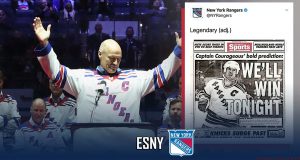 New York Basketball on X: Mark Messier cheering on the Knicks at