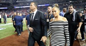 WASHINGTON, DC - JULY 17: Alex Rodriguez and Jennifer Lopez attend the 89th MLB All-Star Game, presented by Mastercard at Nationals Park on July 17, 2018 in Washington, DC. New York Mets
