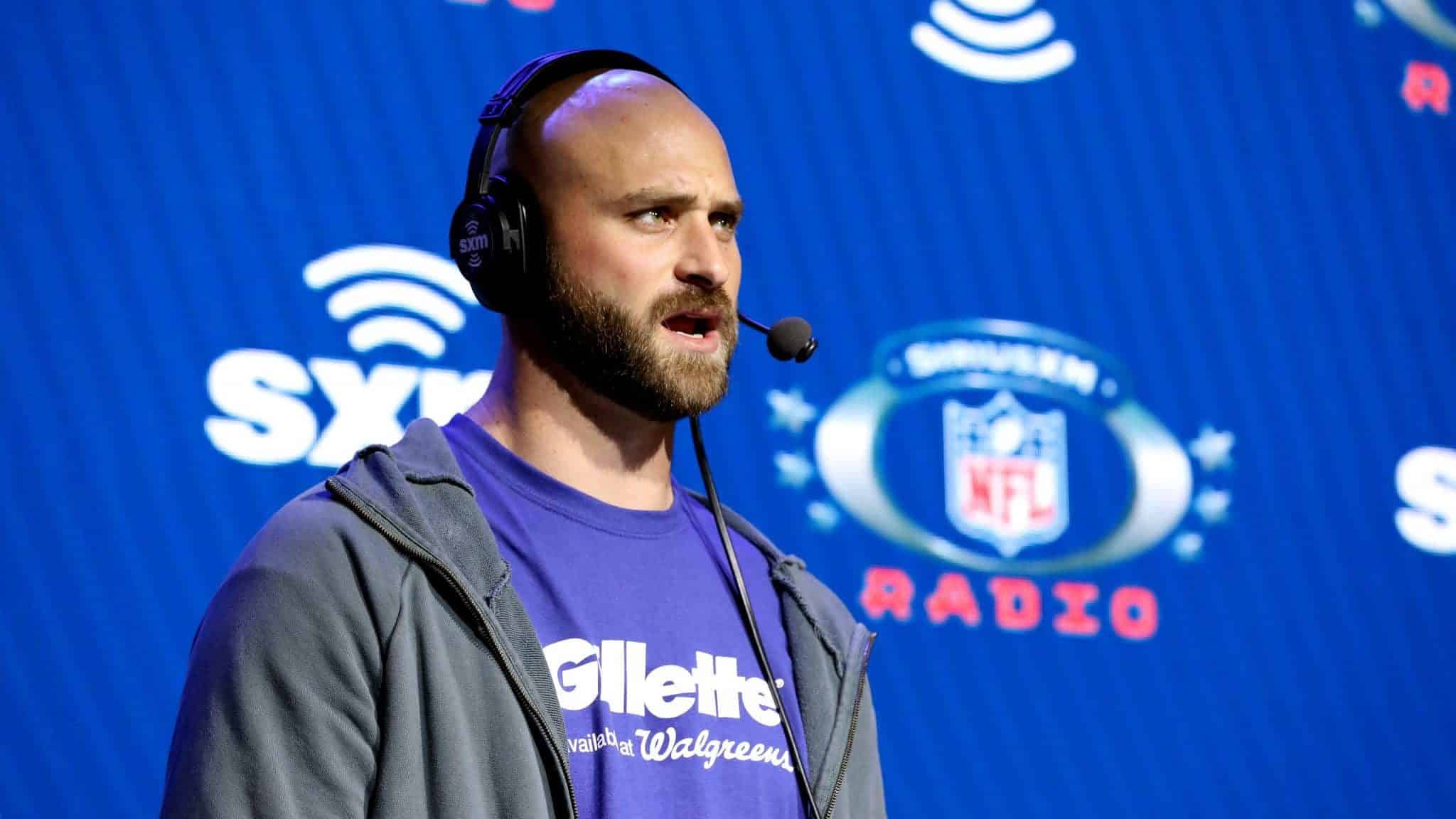 MIAMI, FLORIDA - JANUARY 29: Former NFL player Kyle Long speaks onstage during day one with SiriusXM at Super Bowl LIV on January 29, 2020 in Miami, Florida.