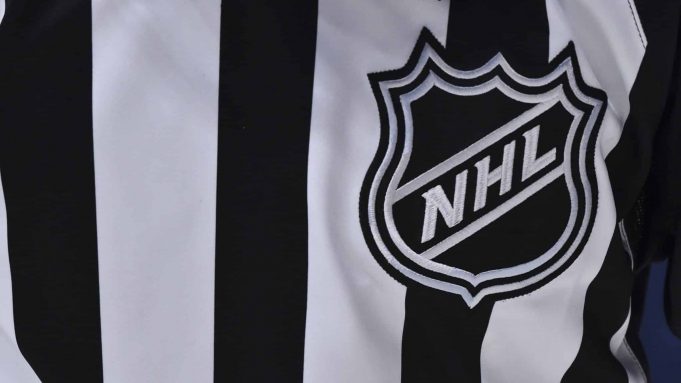 MONTREAL, QC - DECEMBER 11: The NHL crest is seen on a linesman