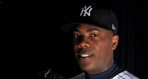 TAMPA, FLORIDA - FEBRUARY 20: Aroldis Chapman #54 of the New York Yankees poses for a portrait during photo day on February 20, 2020 in Tampa, Florida.