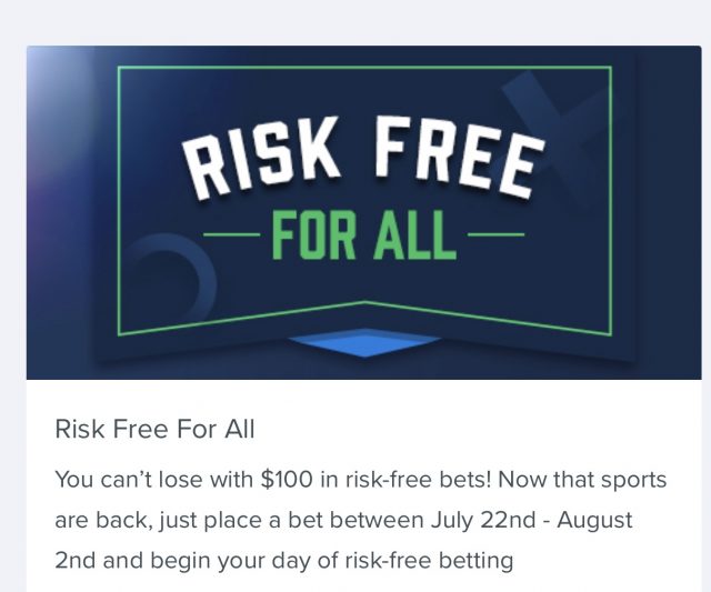 FanDuel Sportsbook Celebrates Return Of Sports With 100 RiskFree Offer