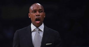 LOS ANGELES, CALIFORNIA - MARCH 10: Jacque Vaughn of the Brooklyn Nets yells to the bench during the first half against the Los Angeles Lakers at Staples Center on March 10, 2020 in Los Angeles, California.