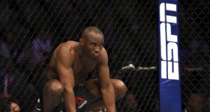 LAS VEGAS, NEVADA - DECEMBER 14: UFC welterweight champion Kamaru Usman prepares for his title defense against Colby Covington during UFC 245 at T-Mobile Arena on December 14, 2019 in Las Vegas, Nevada. Usman retained his title with a fifth-round TKO.