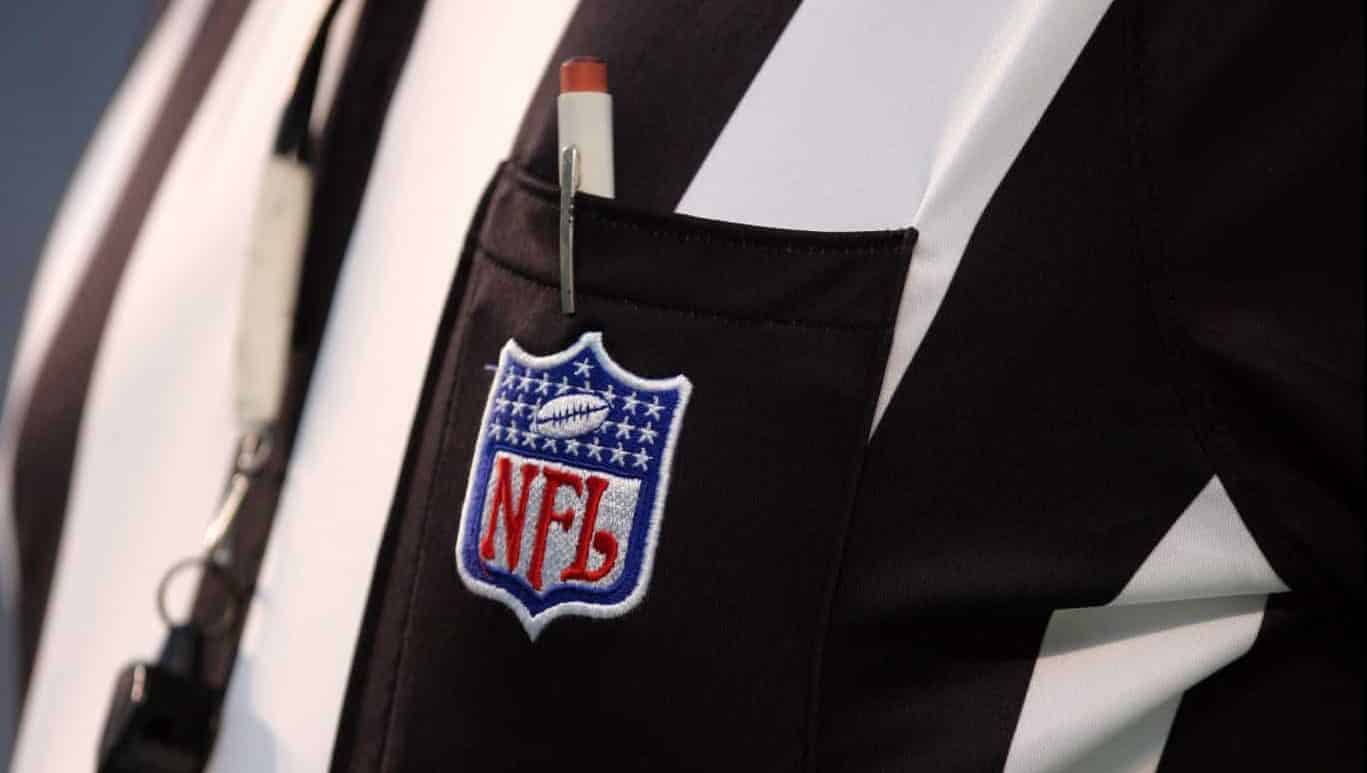 CHARLOTTE, NC - AUGUST 12: Detail of the NFL logo on the shirt of an official during the preseason game between the Buffalo Bills and the Carolina Panthers at Bank of America Stadium on August 12, 2006 in Charlotte, North Carolina. The Panthers won 14-13.