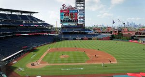 PHILADELPHIA, PA - JULY 25: A general view of the field during a game between the Miami Marlins and the Philadelphia Phillies at Citizens Bank Park on July 25, 2020 in Philadelphia, Pennsylvania. The 2020 season had been postponed since March due to the COVID-19 pandemic.